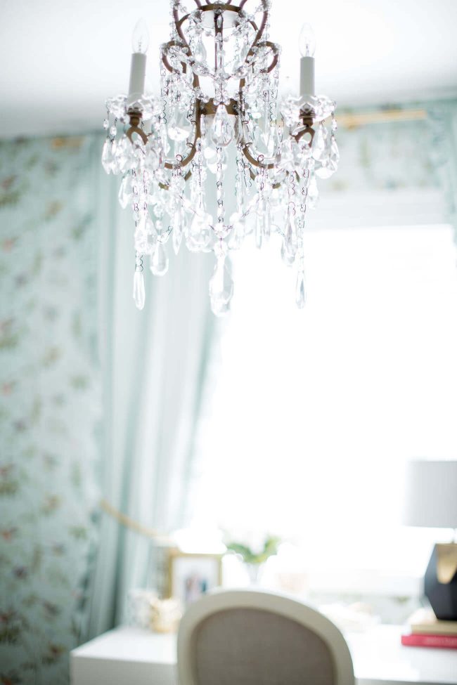 fashion blogger mia mia mine's office chandelier