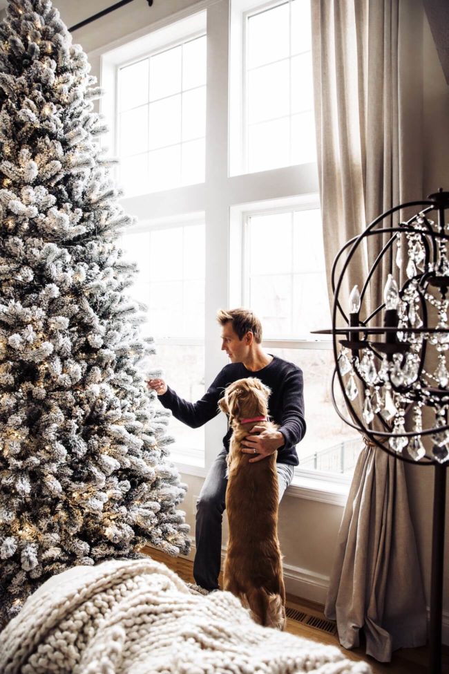 fashion blogger mia mia mine husband phil thompson by christmas tree