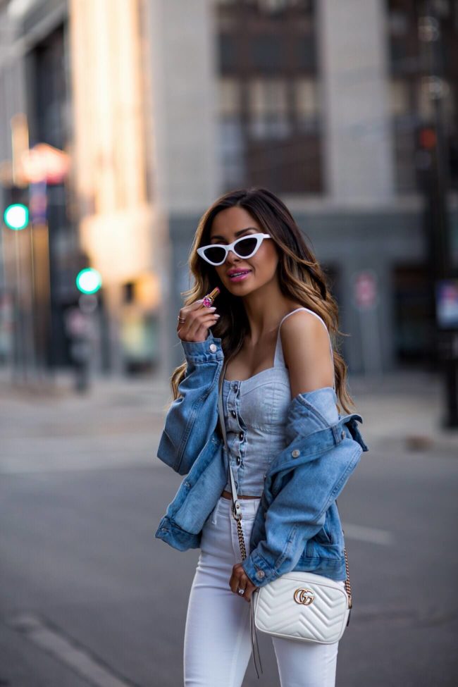 fashion blogger mia mia mine wearing pink lipstick from nordstrom