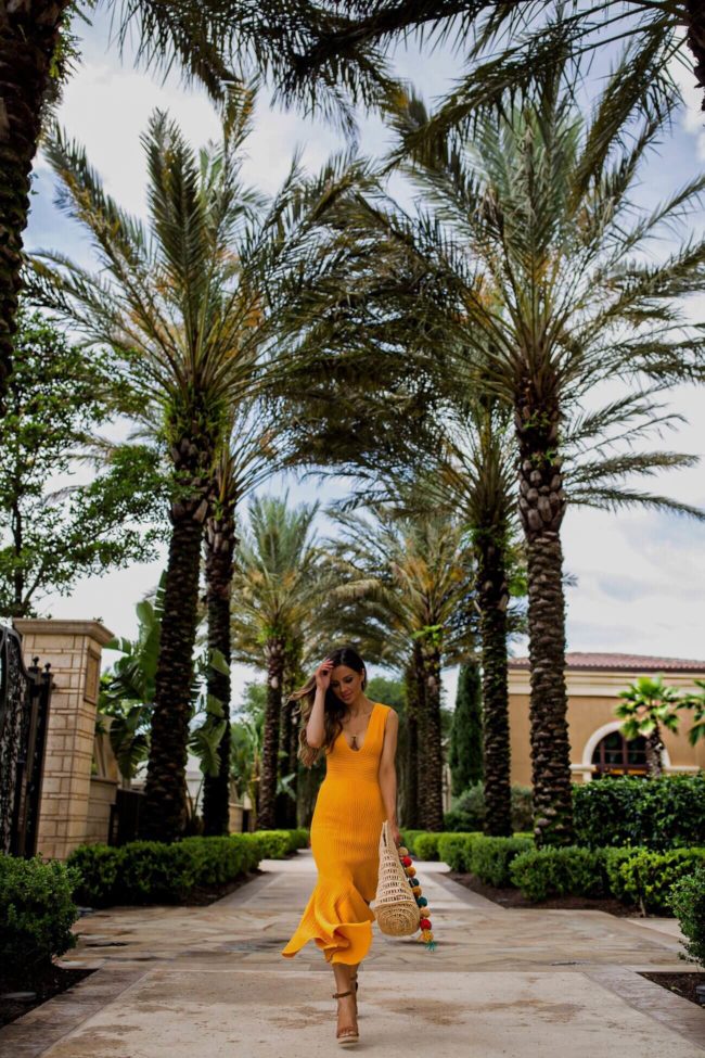 fashion blogger mia mia mine wearing a ronny kobo dress in orlando