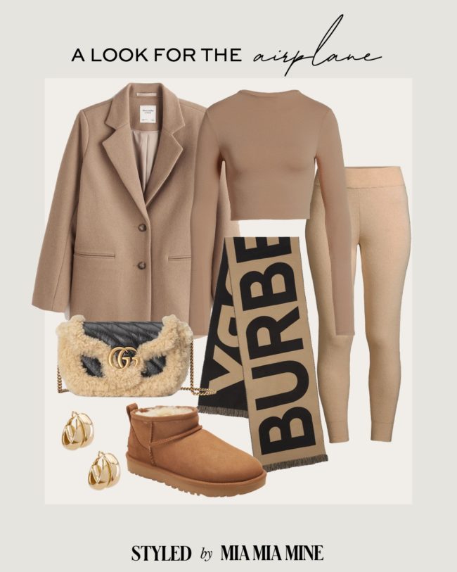 fashion blogger airport outfit for winter