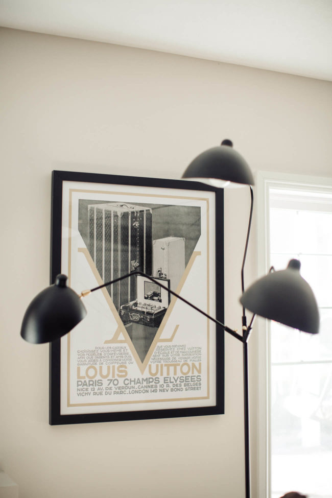 fashion blogger mia mia mine's louis vuitton art print and serge mouille lamp