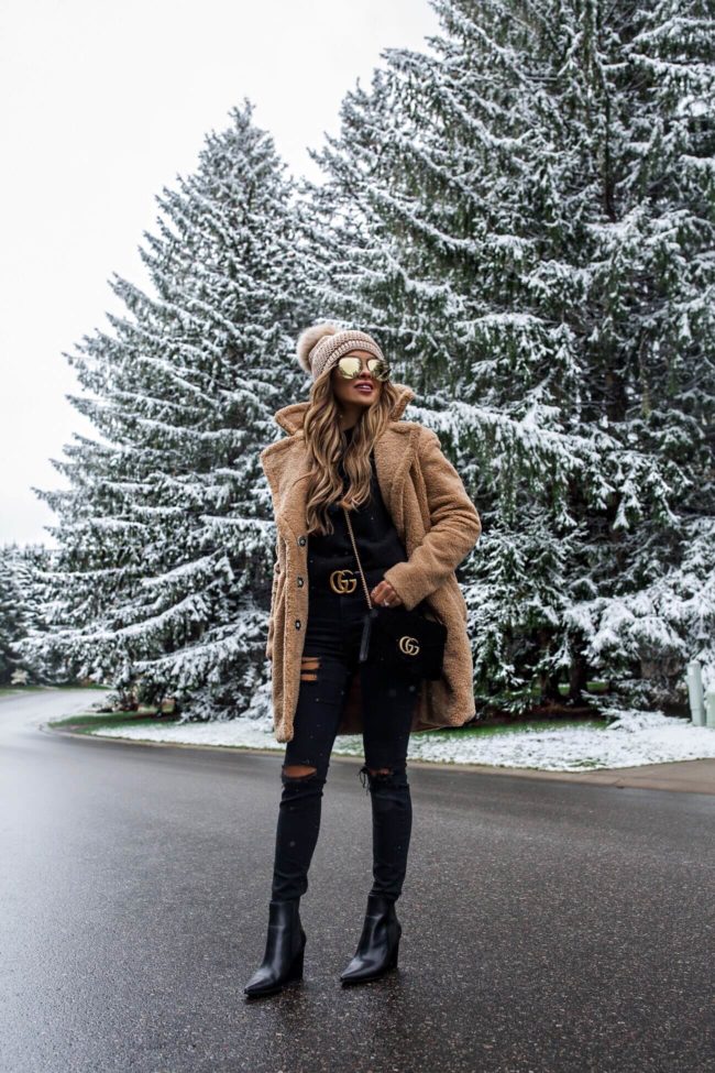 fashion blogger mia mia mine wearing a winter outfit from nordstrom