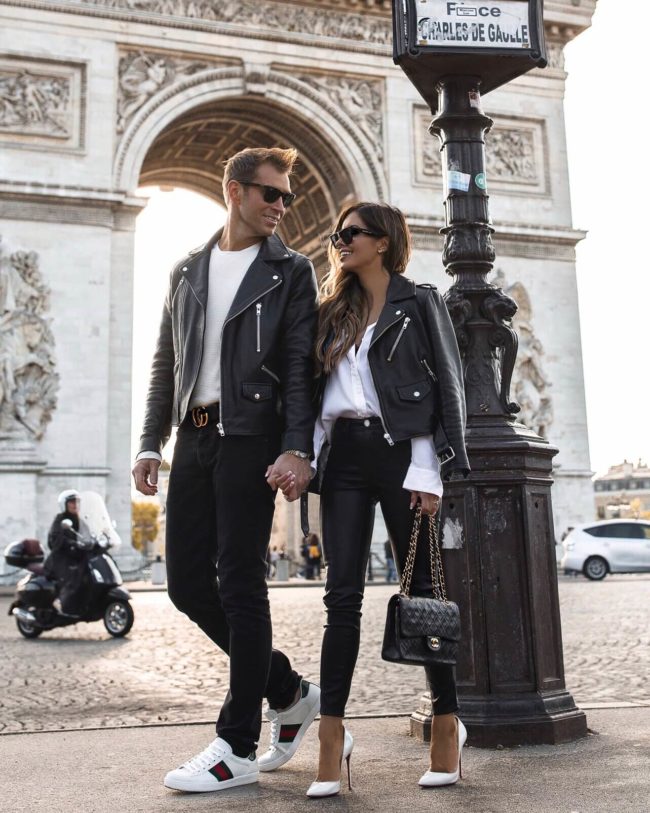 fashion blogger mia mia mine with husband Phil in paris