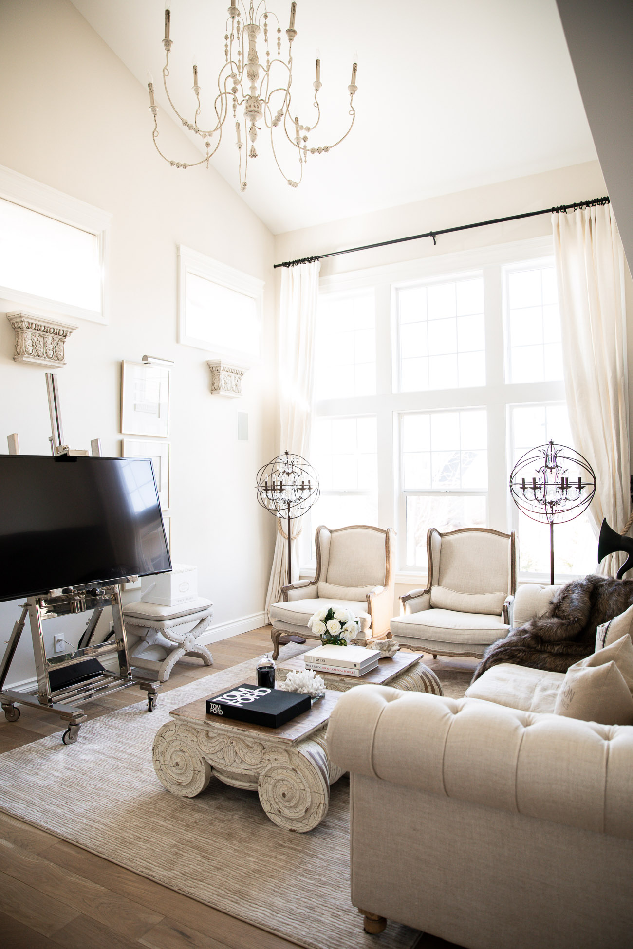 restoration hardware living room decor