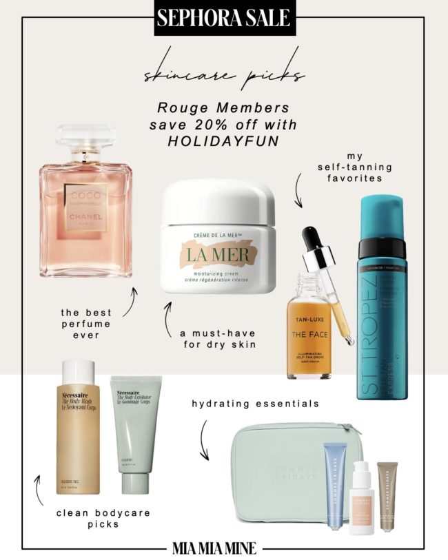 fashion blogger mia mia mine sephora skincare and body care holiday sale picks 2020