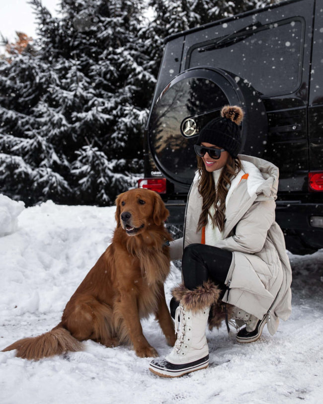 fashion blogger mia mia mine wearing winter boots from walmart