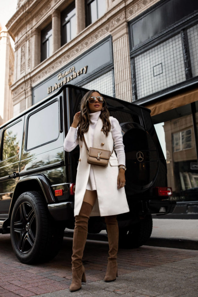 fashion blogger wearing a free people ottoman slouchy tunic for fall