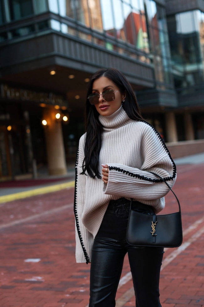 fashion blogger mia mia mine wearing a saint laurent le 5 a 7 bag