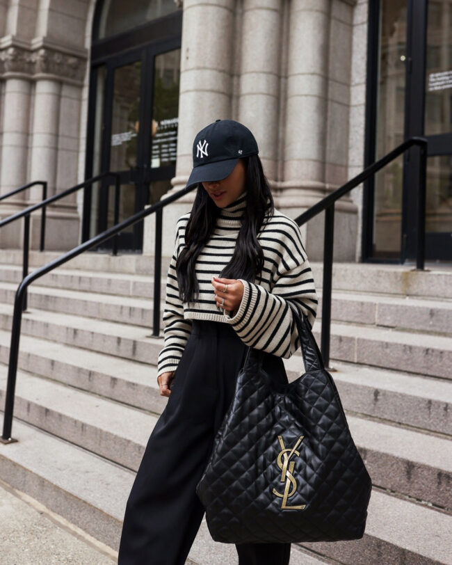 brunette fashion blogger wearing a summer to fall transitional outfit