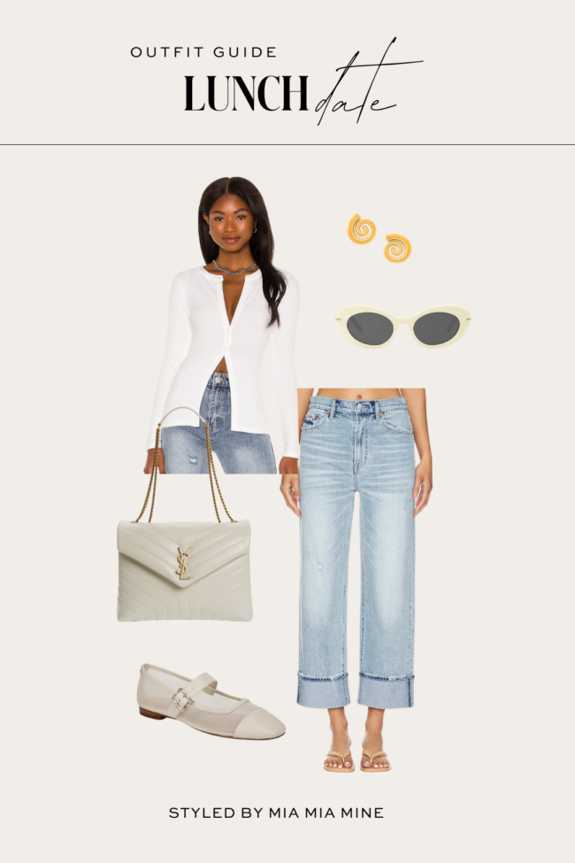 cuffed jeans outfit for summer