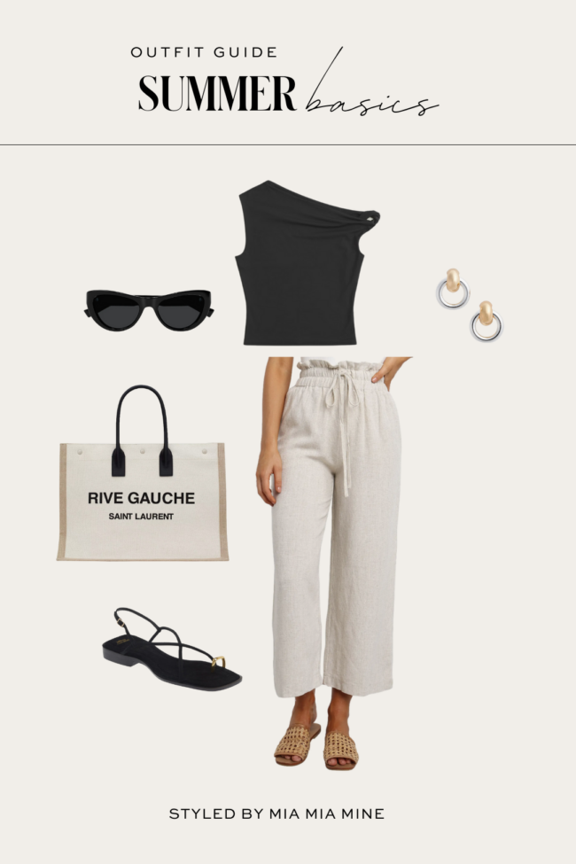 fashion blogger linen pants outfit