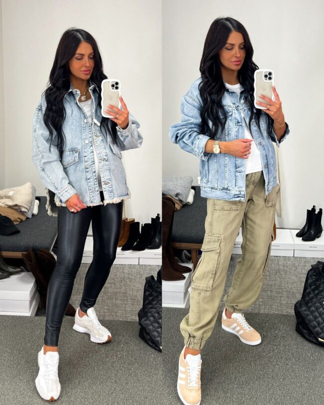 mia mia mine wearing a denim jacket from the nsale