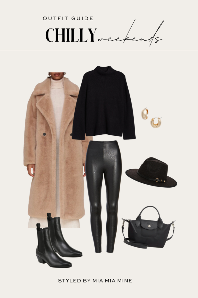 faux fur coat outfit from the nsale