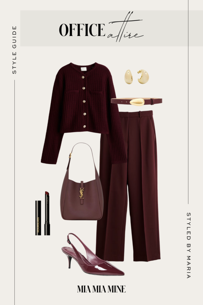 burgundy fall work outfit